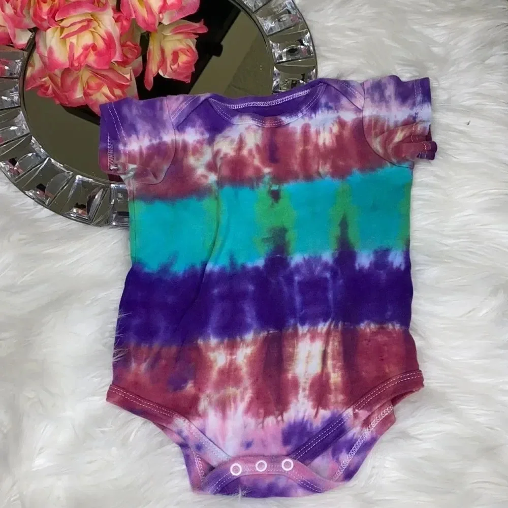 Two Handmade Tie Dyed Onesies Size 18M